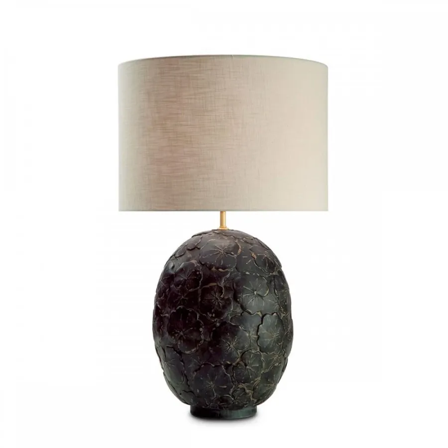 obrazek 3 Owalna ceramiczna wysoka lampa stołowa H.39xL.28xP.28 cm
