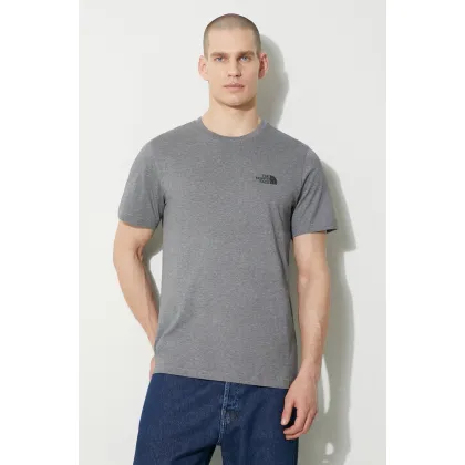 Zdjęcie The North Face t-shirt M S/S Simple Dome Tee męski kolor szary melanżowy NF0A87NGDYY1