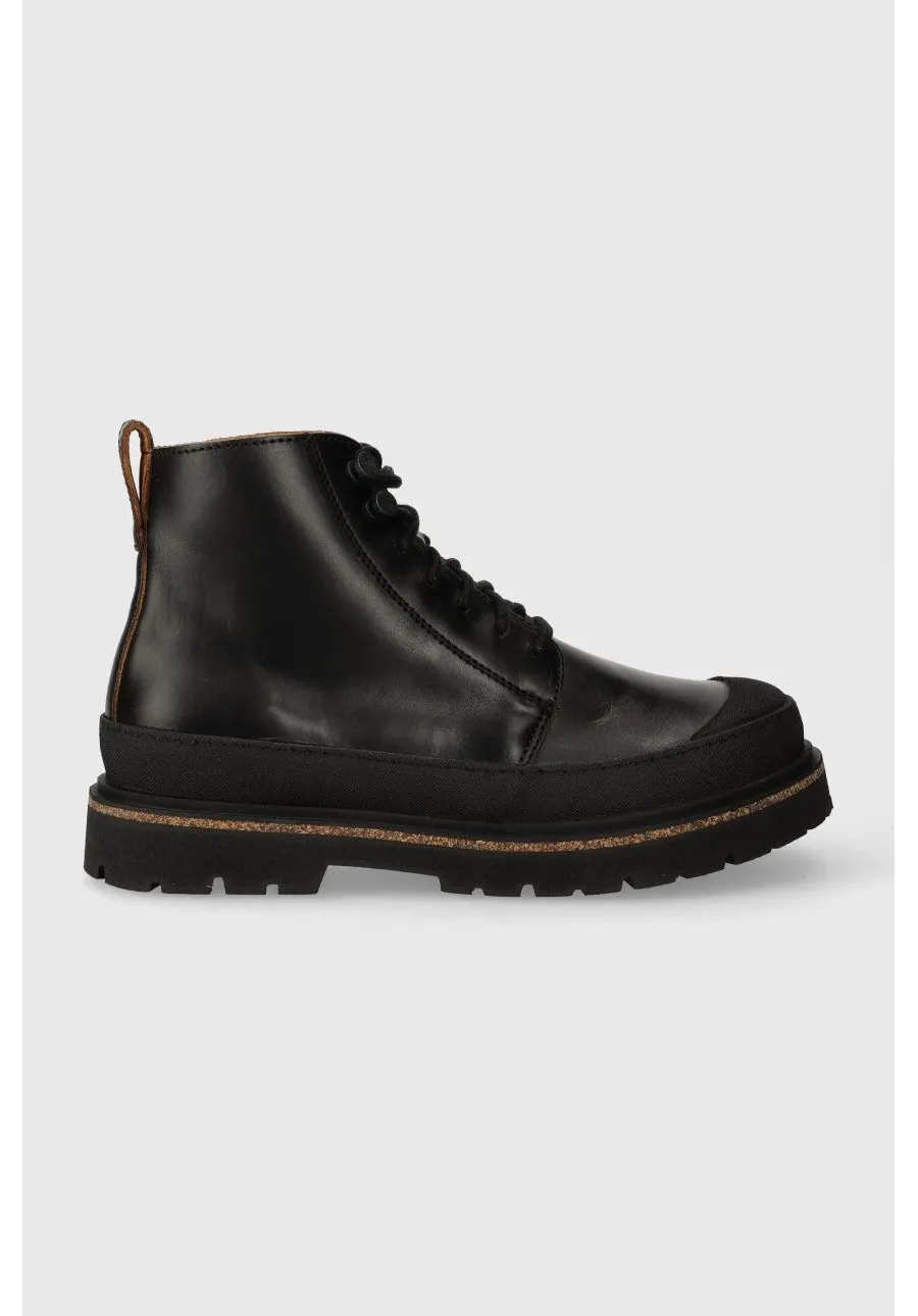 obrazek 1 Birkenstock botki skórzane Prescott damskie kolor czarny na płaskim obcasie 1025214