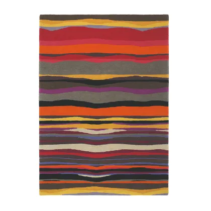 Picture Stylish orange-gray geometric rug - ESTELLA SUMMER 85200