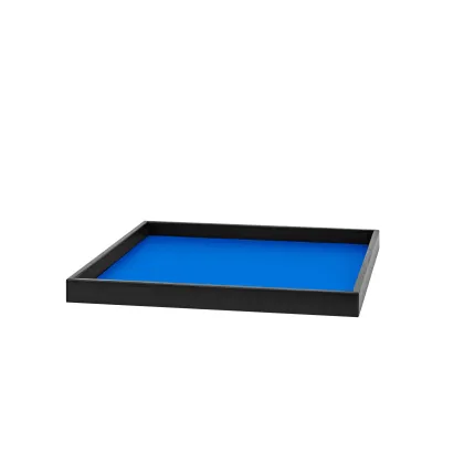 Zdjęcie Unikalna skórzana taca Mondo 35x35xH3 cm w kolorze błękitu Majorelle