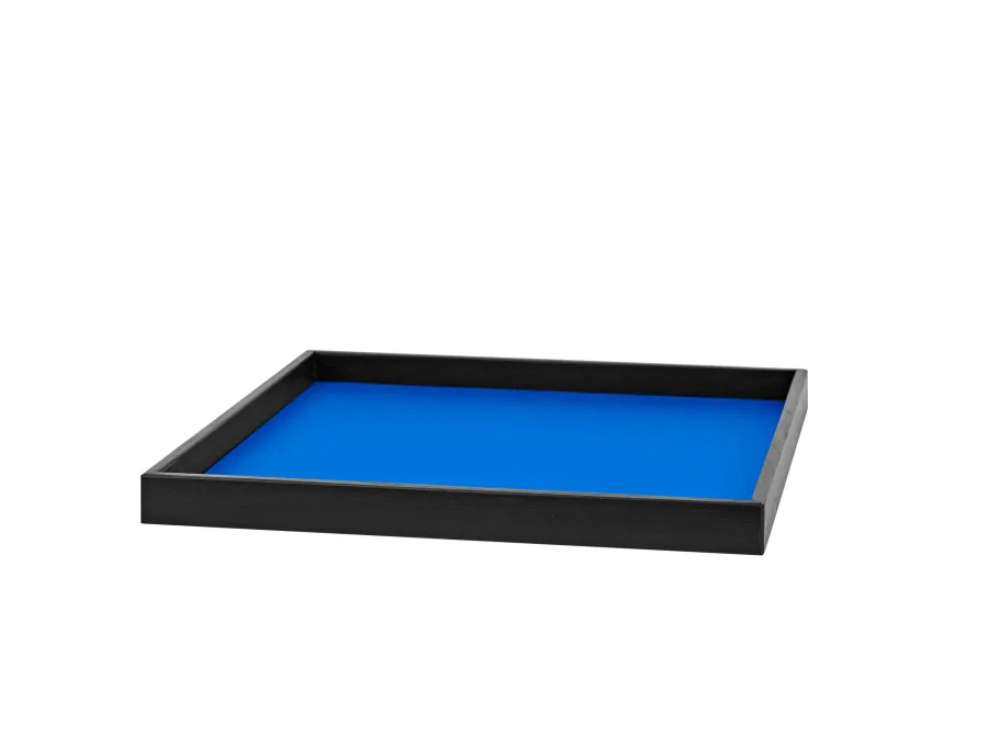 obrazek 1 Unikalna skórzana taca Mondo 35x35xH3 cm w kolorze błękitu Majorelle