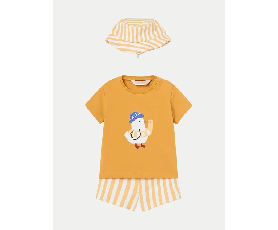 obrazek 1 Mayoral Komplet t-shirt i kąpielówki 1620 Żółty Regular Fit