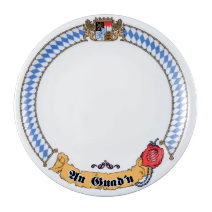 Zdjęcie Porcelanowy okrągły stołowy talerz śniadaniowy 19 cm z bawarskim zdobieniem - Seltmann Weiden