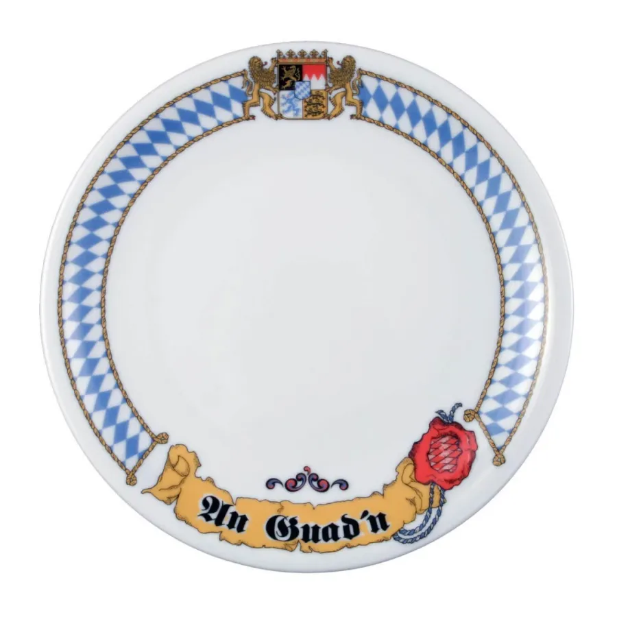 obrazek 1 Porcelanowy okrągły stołowy talerz śniadaniowy 19 cm z bawarskim zdobieniem - Seltmann Weiden