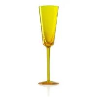 Picture Yellow luxury champagne glass made of Murano glass