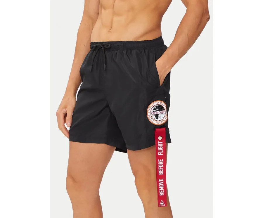 obrazek 1 Aeronautica Militare Szorty kąpielowe 241BW219CT2967 Czarny Regular Fit