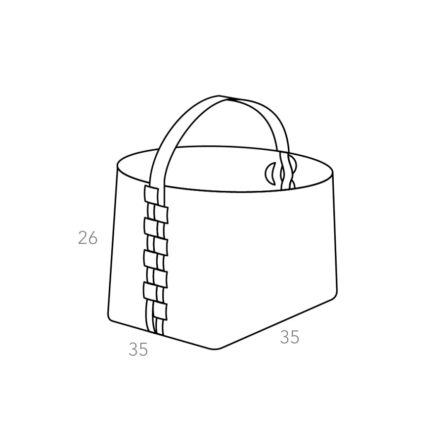 obrazek 2 Kosz Helena z rączką 35x30xH26 cm w stylowym kolorze jasnego bursztynu