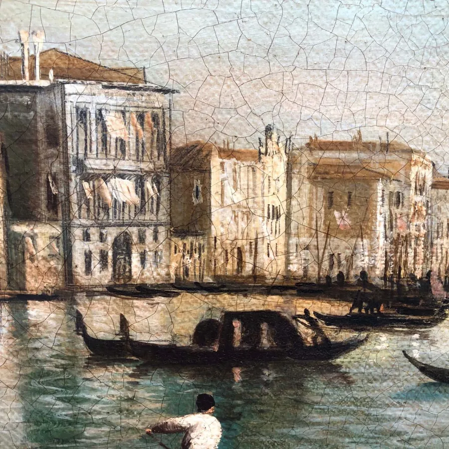 obrazek 5 Włoski obraz przedstawiający Kanał Giudecca w Wenecji 50x130 cm - Giancarlo Gorini