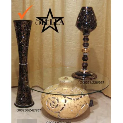 Zdjęcie Gustowna złoto czarna lampa z ceramiki