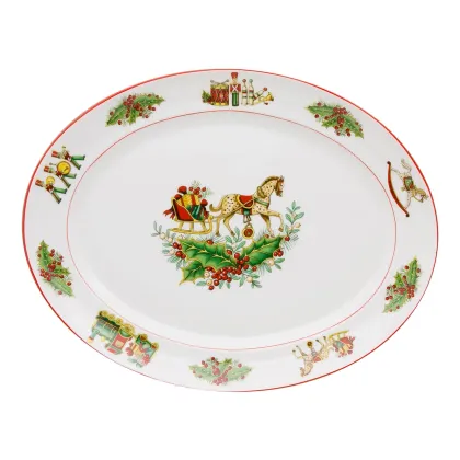 Zdjęcie Porcelanowy średni owalny talerz z kolekcji Christmas Magic inspirowanej Londynem - Vista Alegre