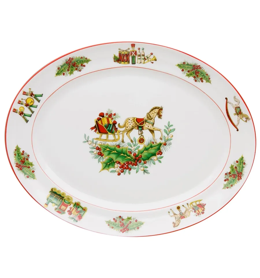 obrazek 1 Porcelanowy średni owalny talerz z kolekcji Christmas Magic inspirowanej Londynem - Vista Alegre