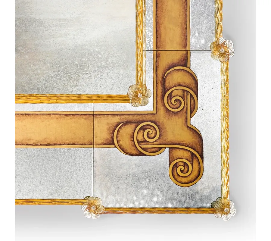 obrazek 2 Lustro Glomy 040/EG w stylu art déco wykończone w technice églomisé
