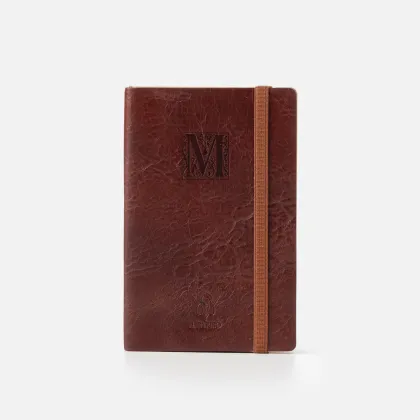 Zdjęcie Elegancki skórzany notes z wytłaczaną literką M