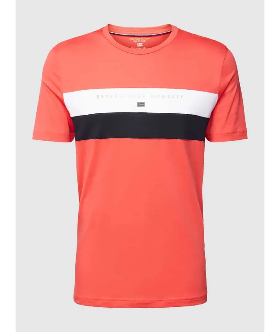 obrazek 1 T-shirt z paskami w kontrastowym kolorze