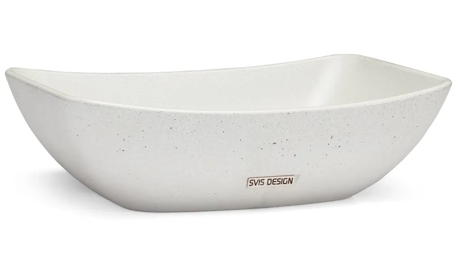 obrazek 1 Designerska umywalka 50 cm VIRGO BASIC – naturalny, bez dekoru, bez lakieru