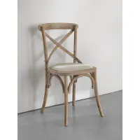 Picture Chair with distressed natural elm upholstery - Zanini