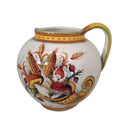 Picture Italian ceramic jug with cornucopia decoration