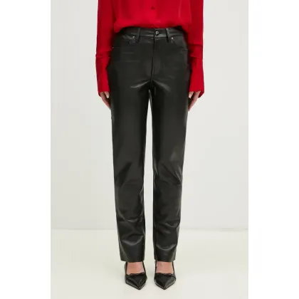Zdjęcie Anine Bing spodnie Bruno Pant damskie kolor czarny proste high waist A.03.10307