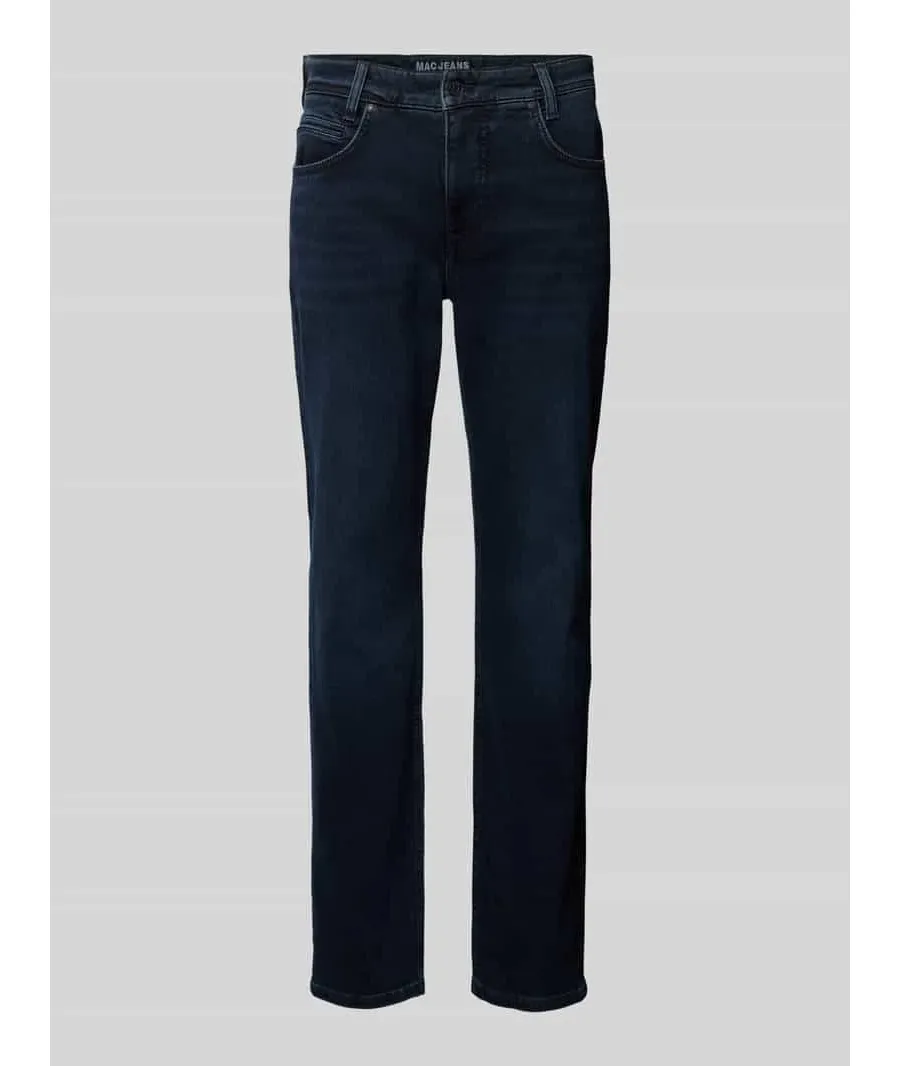 obrazek 1 Jeansy o kroju straight fit z 5 kieszeniami model ‘Arne’