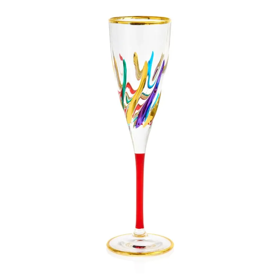 obrazek 1 Kolorowy komplet 6 kieliszków do degustacji szampana (128 ml)
