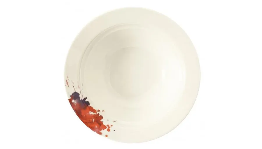 obrazek 1 Stylowa okrągła duża miska z porcelany zdobiona motywem kwiatu geranium – Tettau