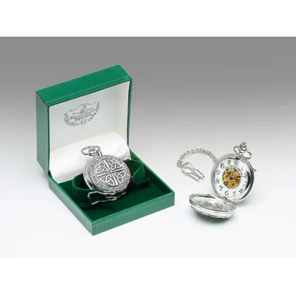 Zdjęcie Luksusowy męski zegarek kieszonkowy z pewteru zdobiony motywem węzła trójcy