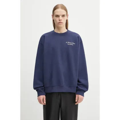 Zdjęcie Sporty & Rich bluza bawełniana Faubourg kolor granatowy z nadrukiem ST071517619BL32