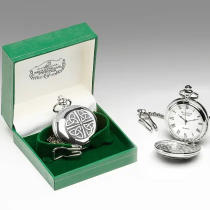 Zdjęcie Męski kwarcowy zegarek kieszonkowy Mullingar Pewter Irish Pocket Watch Collection