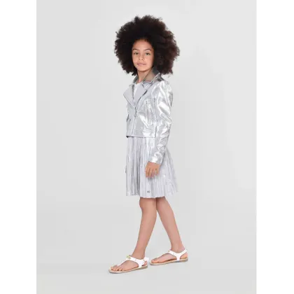 Zdjęcie MICHAEL KORS KIDS Kurtka z imitacji skóry R16123 S Srebrny Regular Fit