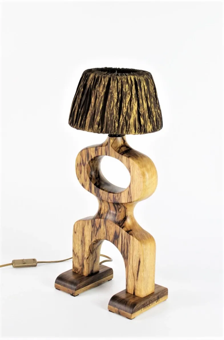 Picture Wyjątkowa lampa stołowa -FARO-, rzeżba z drewna, lampa nocna, lampa biurkowa, prezent dla domu, modern art, nastrojowe światło