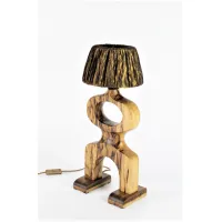 Zdjęcie Wyjątkowa lampa stołowa -FARO-, rzeżba z drewna, lampa nocna, lampa biurkowa, prezent dla domu, modern art, nastrojowe światło