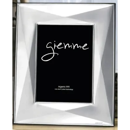 Picture Silver photo frame 10x15 cm with original triangular decoration