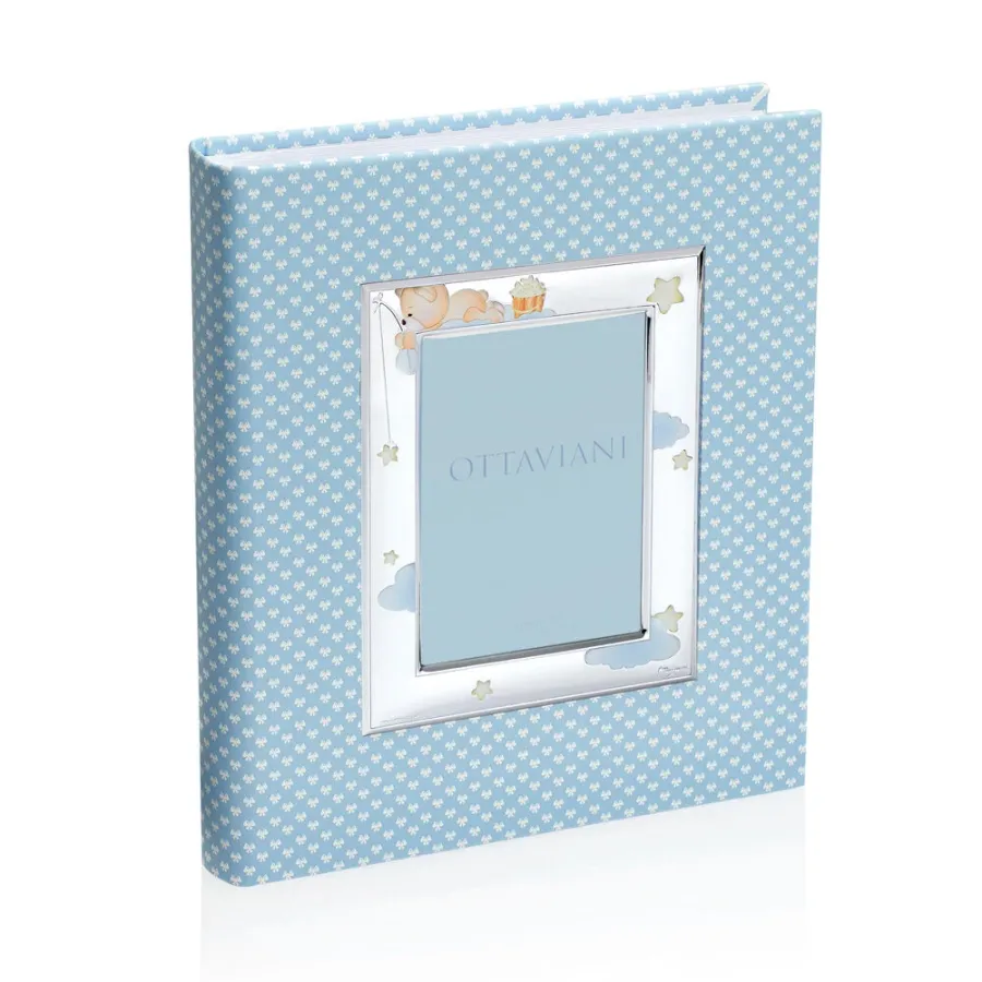 obrazek 1 Wyjątkowy niebieski album na zdjęcia dziecka „Miś łowiący gwiazdy”