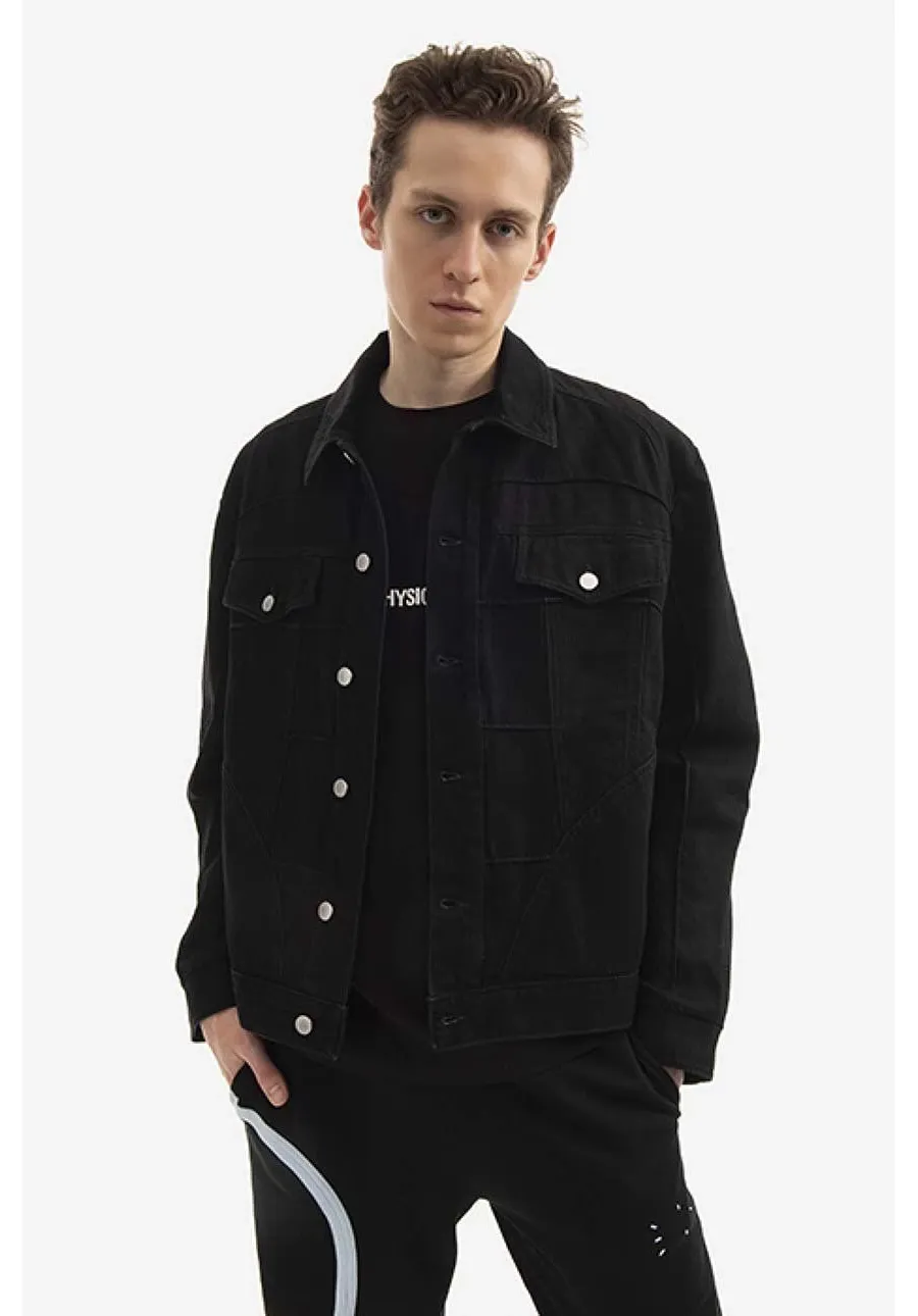 obrazek 1 MCQ kurtka jeansowa Muscle męska kolor czarny przejściowa 677920RRR211000-BLACK