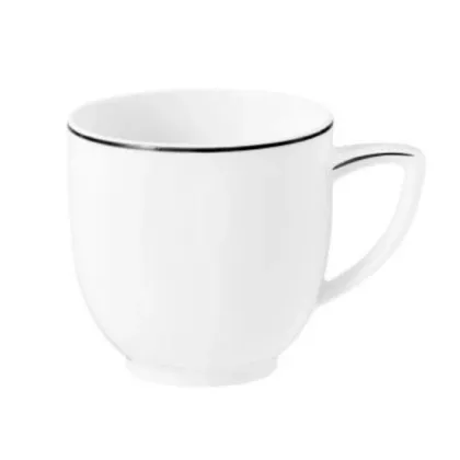 Zdjęcie Biała porcelanowa filiżanka do espresso z czarną obwódką w stylu klasycznym - Tettau