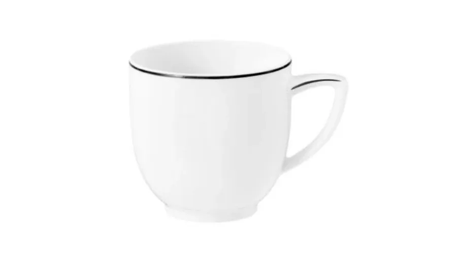 obrazek 1 Biała porcelanowa filiżanka do espresso z czarną obwódką w stylu klasycznym - Tettau