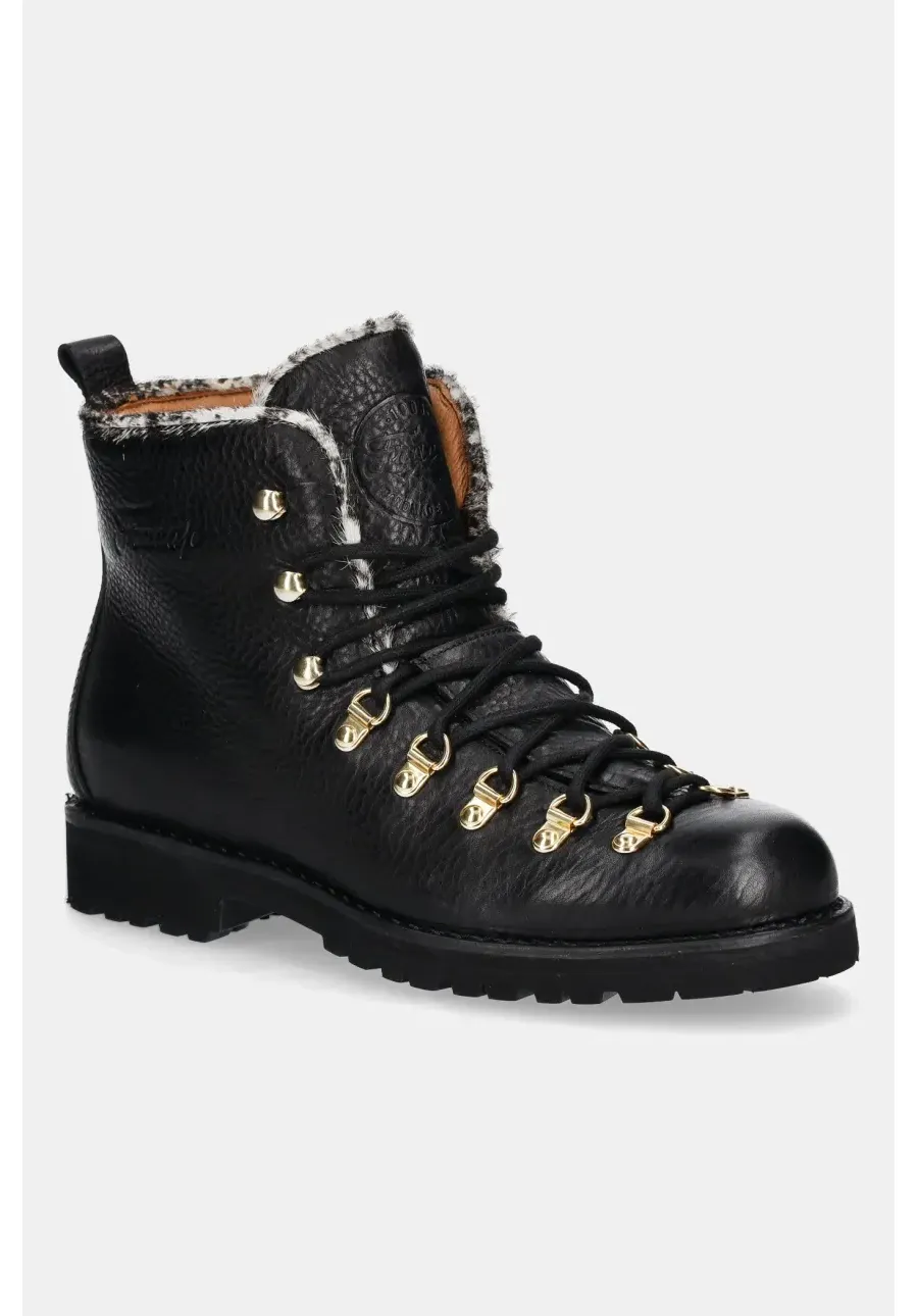 obrazek 1 Fracap trzewiki skórzane Magnifico Alto Brill kolor czarny na płaskim obcasie MAGNIFICO.M120.ALTO.BLK