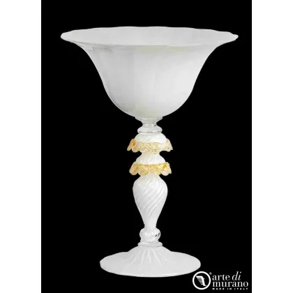 Zdjęcie Designerski biały wazon z dmuchanego szkła murano