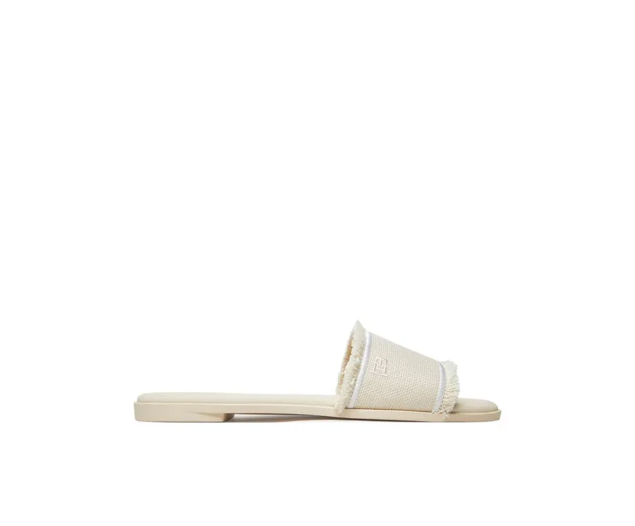 obrazek 1 Tommy Hilfiger Klapki Fringe Canvas Flat Sandal FW0FW08908 Beżowy