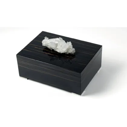 Picture Exquisite Italian ebony box with crystal rock