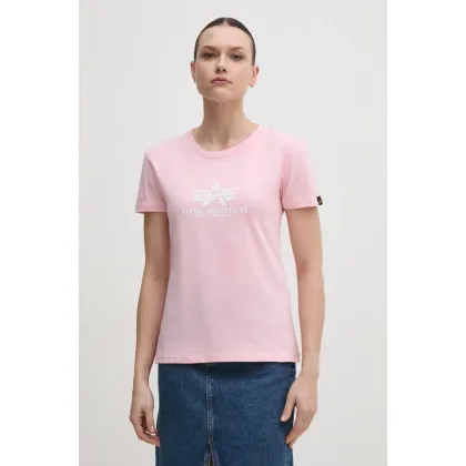 Zdjęcie Alpha Industries t-shirt bawełniany New Basic T Wmn kolor różowy 196051.491-ROZOWY