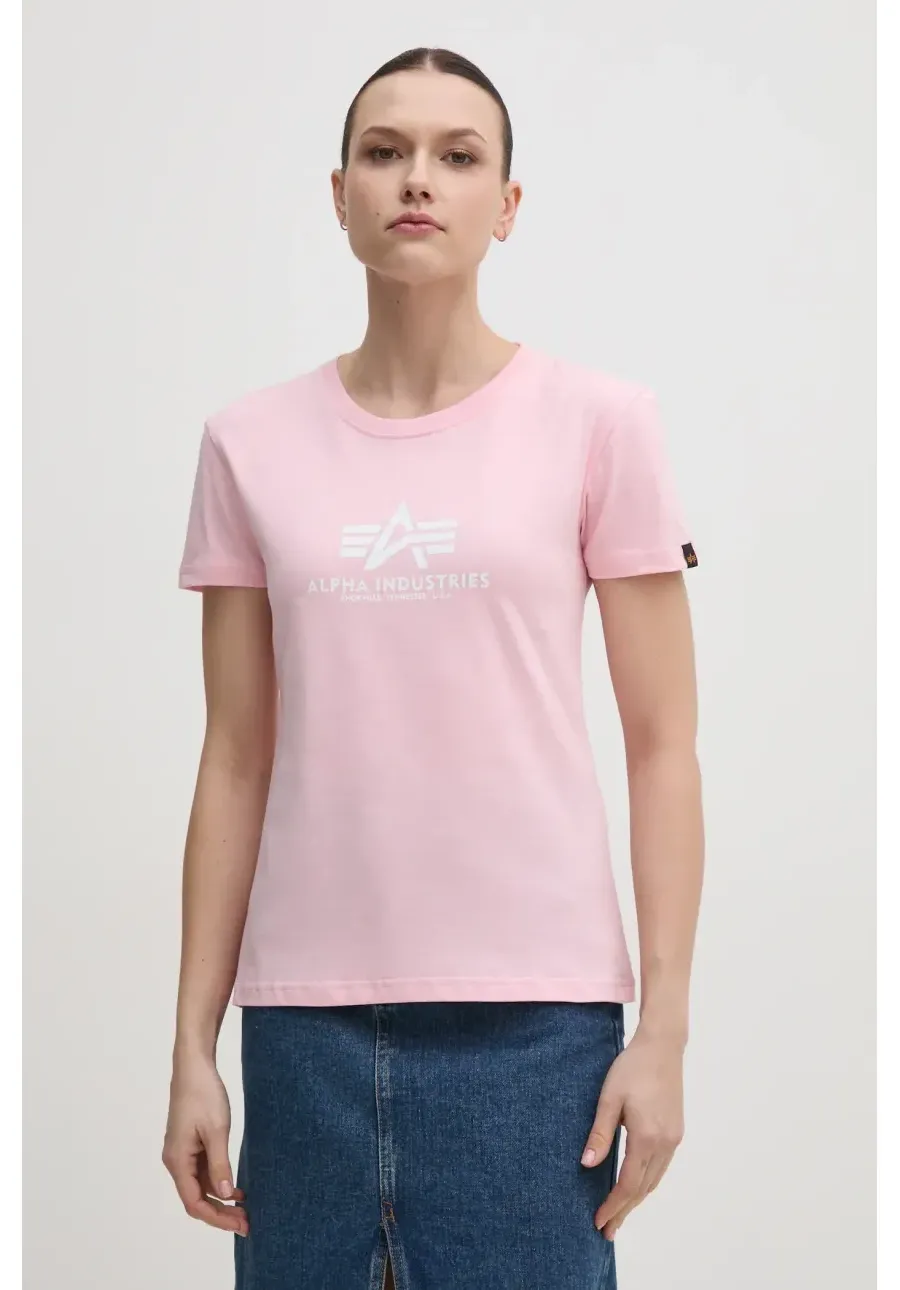 obrazek 1 Alpha Industries t-shirt bawełniany New Basic T Wmn kolor różowy 196051.491-ROZOWY