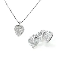 Zdjęcie Elegancki włoski naszyjnik z kolczykami w kształcie serca z diamentów