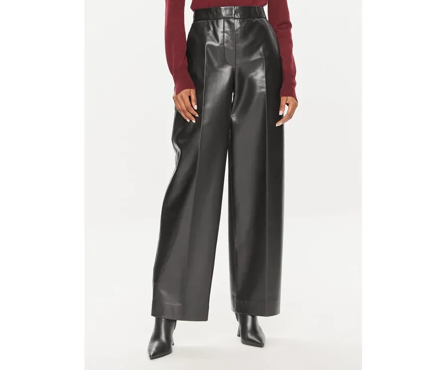 obrazek 1 Calvin Klein Spodnie skórzane K20K207083 Czarny Straight Leg