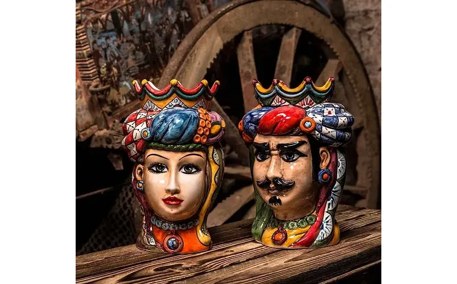 obrazek 3 Stylowa misternie zdobiona ceramiczna głowa kobiety