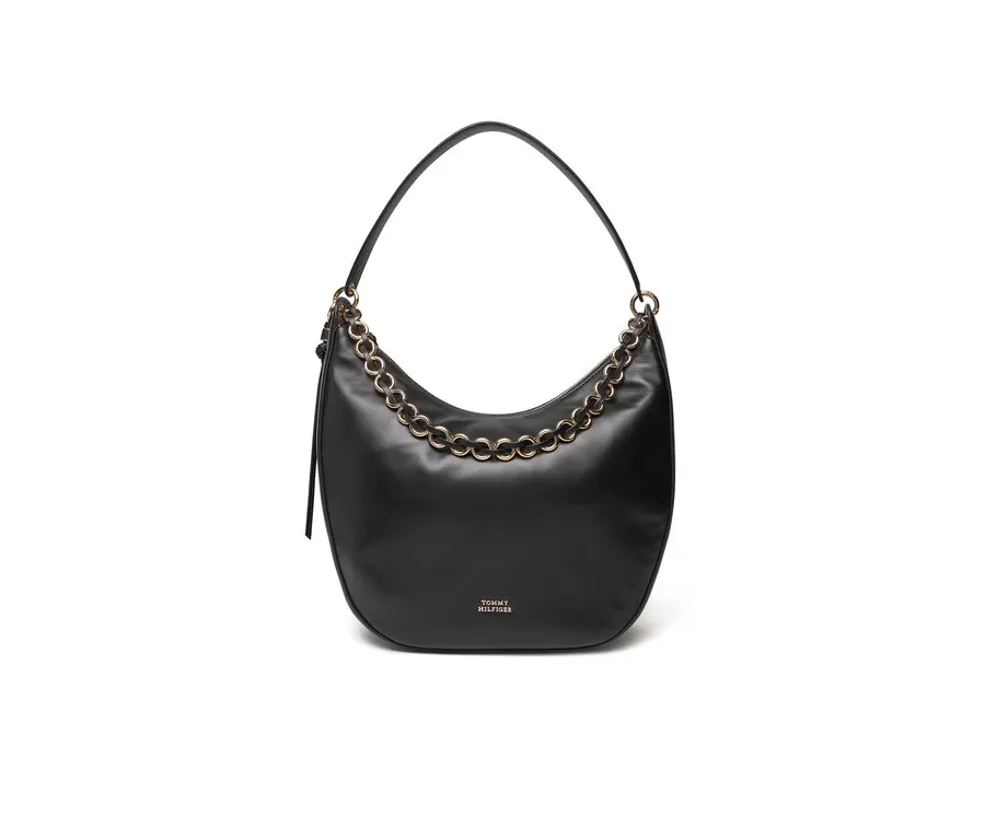 obrazek 1 Tommy Hilfiger Torebka Moon Leather Hobo AW0AW17468 Czarny