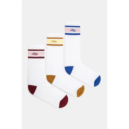 Zdjęcie Drôle de Monsieur skarpetki La Chaussette Drule Rayee 3-pack męskie kolor biały G-SK118-CO024-MC