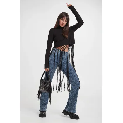 Zdjęcie Golf damski z frędzlami GESTUZ Gestuz