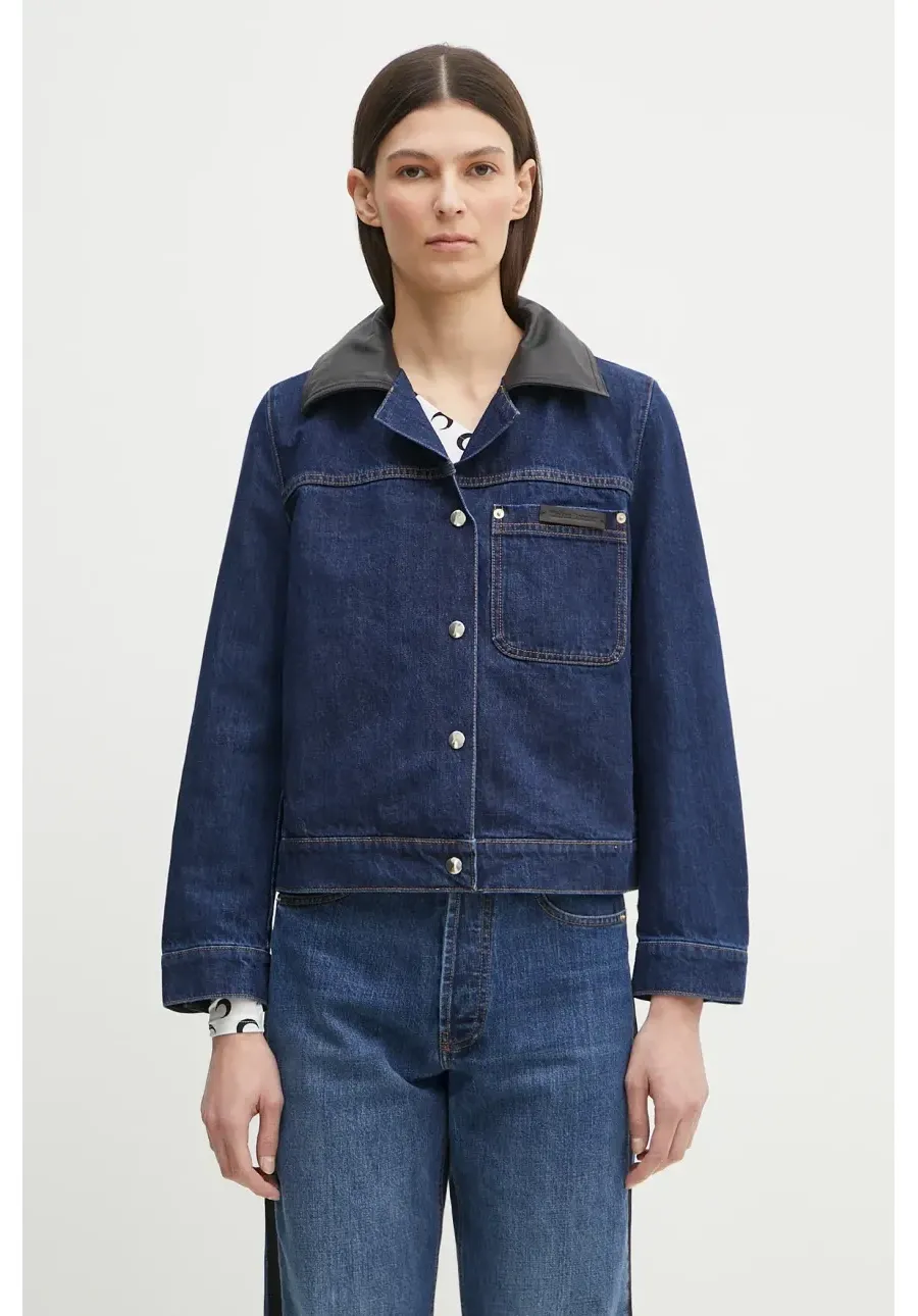obrazek 1 Wales Bonner kurtka Sea Denim kolor granatowy przejściowa WS25DE14.DE01.599